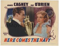 5h438 HERE COMES THE NAVY LC R1940s great c/u of James Cagney smiling at pretty Gloria Stuart!