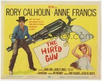 5h051 HIRED GUN TC 1957 Rory Calhoun & sexy Anne Francis + cool huge pistol artwork!