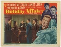 5h450 HOLIDAY AFFAIR LC #2 1949 Janet Leigh & Robert Mitchum with judge Harry Morgan in courtroom!
