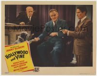 5h452 HOLLYWOOD & VINE LC 1944 Ralph Morgan shakes hands with Daisy the dog in courtroom!