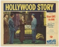 5h453 HOLLYWOOD STORY LC #6 1951 Richard Conte, Richard Egan & two others by bed, William Castle!