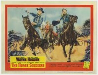 5h459 HORSE SOLDIERS LC #2 1959 best art of cavalry man John Wayne on horseback, John Ford