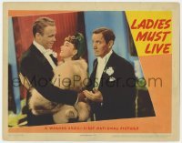 5h547 LADIES MUST LIVE LC 1940 c/u of Wayne Morris & Rosemary Lane embracing by Roscoe Karns!
