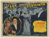 5h066 LADY FROM LOUISIANA TC 1941 John Wayne & pretty Ona Munson in New Orleans!
