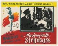 5h593 MADEMOISELLE STRIPTEASE Canadian LC 1957 witty, wicked & wonderful Brigitte Bardot, censored!