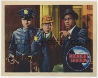 5h623 MIDNIGHT SHADOW LC 1939 detective in Sherlock hat w/ two cops, all-black crime comedy, rare!