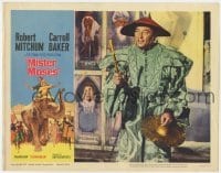 5h634 MISTER MOSES LC #8 1965 great close up of Robert Mitchum in wacky outfit in Africa!
