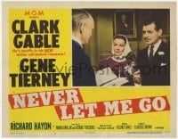 5h667 NEVER LET ME GO LC #5 1953 close up of Clark Gable & pretty Gene Tierney getting married!