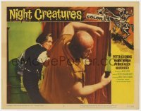 5h672 NIGHT CREATURES LC #2 1962 Hammer horror, great close up of Peter Cushing fighting huge guy!