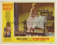 5h674 NIGHT HEAVEN FELL LC 1958 full-length sexy Brigitte Bardot wearing nightie on bed!