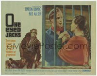 5h690 ONE EYED JACKS LC #3 1961 pretty Pina Pellicer grabs Marlon Brando through prison bars!