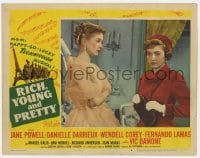 5h745 RICH, YOUNG & PRETTY LC #6 1951 c/u of Danielle Darrieux glaring at worried Jane Powell!