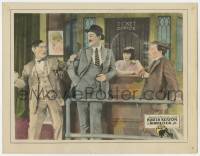 5h803 SHERLOCK JR LC 1924 Buster Keaton & girl watch two men arguing by ticket office, ultra rare!