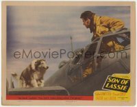 5h826 SON OF LASSIE LC #2 1945 Peter Lawford tells Laddie he can't come along where he's going!