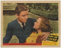 5h828 SON OF LASSIE LC #6 1945 romantic close up of Peter Lawford & pretty June Lockhart!