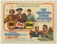 5h106 STOP LOOK & LAUGH linen TC 1960 Three Stooges with Curly! + Paul Winchell & Jerry Mahoney!