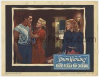 5h853 STORM WARNING LC #4 1951 worried Ginger Rogers stares at Steve Cochran & Doris Day!