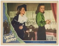 5h856 STRANGE AFFAIR OF UNCLE HARRY LC 1945 Geraldine Fitzgerald looks at suspicious Ella Raines!