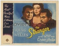 5h108 STRANGER TC 1946 star/director Orson Welles, Edward G. Robinson & Loretta Young!
