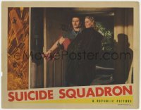 5h864 SUICIDE SQUADRON LC 1947 Anton Walbrook carrying pretty Sally Gray into their home!