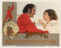 5h868 SWASHBUCKLER LC #7 1976 close up of pirate Robert Shaw & pretty Genevieve Bujold!