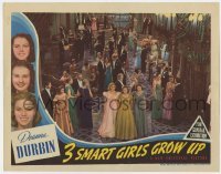 5h903 THREE SMART GIRLS GROW UP LC 1939 Deanna Durbin, Helen Parrish & Nan Grey at fancy party!