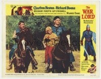 5h957 WAR LORD LC #8 1965 Charlton Heston on horseback carrying young child by Richard Boone!