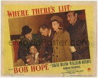 5h965 WHERE THERE'S LIFE LC #7 1947 Bob Hope & Signe Hasso w/ Varconi, Hoey & Coulouris on plane!