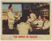 5h972 WINGS OF EAGLES LC #3 1957 John Wayne as Air Force pilot Spig Wead in front of officers!