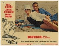 5h973 WINNING LC #5 1969 c/u of Paul Newman & sexy Joanne Woodward laying on the beach!