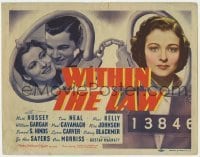 5h129 WITHIN THE LAW TC 1939 cool art of handcuffs around pretty Ruth Hussey & Tom Neal!