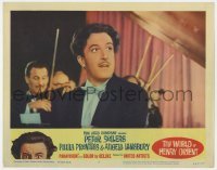 5h981 WORLD OF HENRY ORIENT LC #3 1964 great close up of wacky Peter Sellers by orchestra!