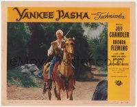 5h987 YANKEE PASHA LC #4 1954 full-length close up of Jeff Chandler holding rifle on horseback!