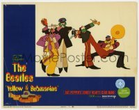 5h988 YELLOW SUBMARINE LC #1 1968 wonderful psychedelic cartoon art of band playing, The Beatles!