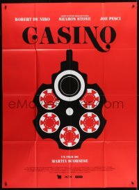 5j685 CASINO French 1p R2015 Martin Scorsese, different art of revolver wtih gambling chip bullets!
