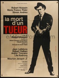 5j708 DEATH OF A KILLER French 1p 1964 full-length image of Robert Hossein with Tommy gun!