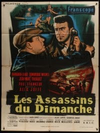 5j727 EVERY SECOND COUNTS French 1p 1957 Les Assassins du dimanche, great Jean Mascii art!