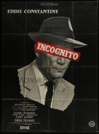 5j789 INCOGNITO French 1p 1959 different censored portrait of secret agent Eddie Constantine!