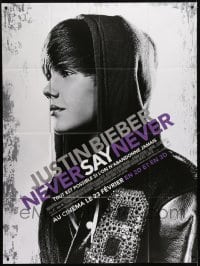 5j799 JUSTIN BIEBER: NEVER SAY NEVER advance French 1p 2011 great close up of the pop star!