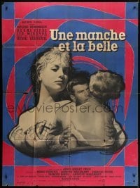 5j803 KISS FOR A KILLER white title French 1p 1957 Mylene Demongeot, Henri Vidal, Rene Peron art!