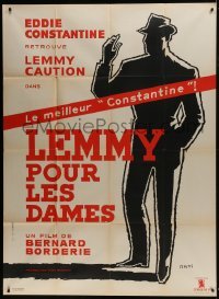 5j812 LADIES' MAN French 1p 1963 Cerutti silhouette art of Eddie Constantine as Lemmy Caution!