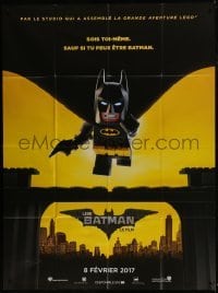 5j817 LEGO BATMAN MOVIE teaser French 1p 2017 huge image of Batman leaping over the city!