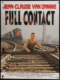 5j828 LIONHEART French 1p 1991 Jean-Claude Van Damme doing splits on train tracks, Full Contact!