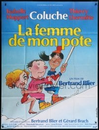 5j859 MY BEST FRIEND'S GIRL French 1p 1984 Coluche, French sex, cartoon skiing art by Guerrier!