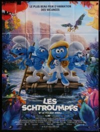 5j927 SMURFS THE LOST VILLAGE French 1p 2017 sequel to the popular animated CGI feature cartoon!