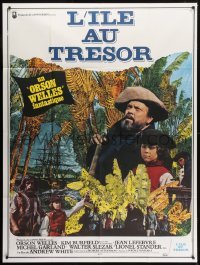 5j965 TREASURE ISLAND French 1p 1972 great image of Orson Welles as pirate Long John Silver!