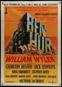 5j357 BEN-HUR Italian 1p R1970s Charlton Heston, William Wyler classic religious epic, Brini art!