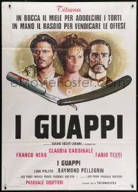 5j364 BLOOD BROTHERS Italian 1p 1974 art of Claudia Cardinale, Nero, Testi & bloody straight razor!