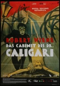 5j373 CABINET OF DR CALIGARI Italian 1p R2014 early German silent restored, art from the original!