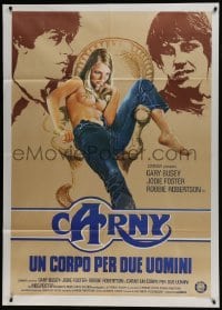5j377 CARNY Italian 1p 1981 completely different art of topless Jodie Foster, Robertson, Busey!